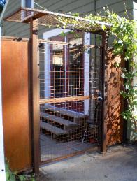 Welded Wire Gate with overhead Trellis