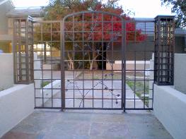 Ornamental Iron Gate with Wrought Iron Vine Work - El Dorado Hills